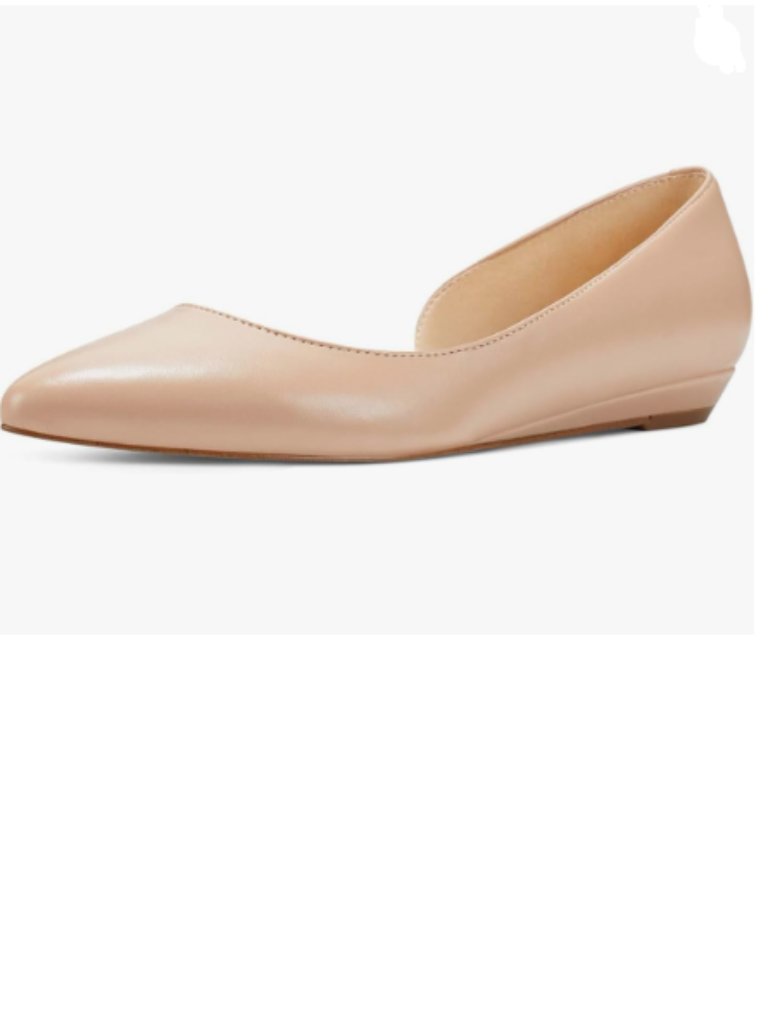 Wansseny Nude Pointed Toe D'orsay Comfy Insole Slip On Daily Commuting Shoes